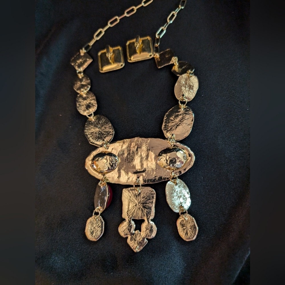 Elegant Multicolor Gemstone Necklace and Earring Set - Picture 3 of 3